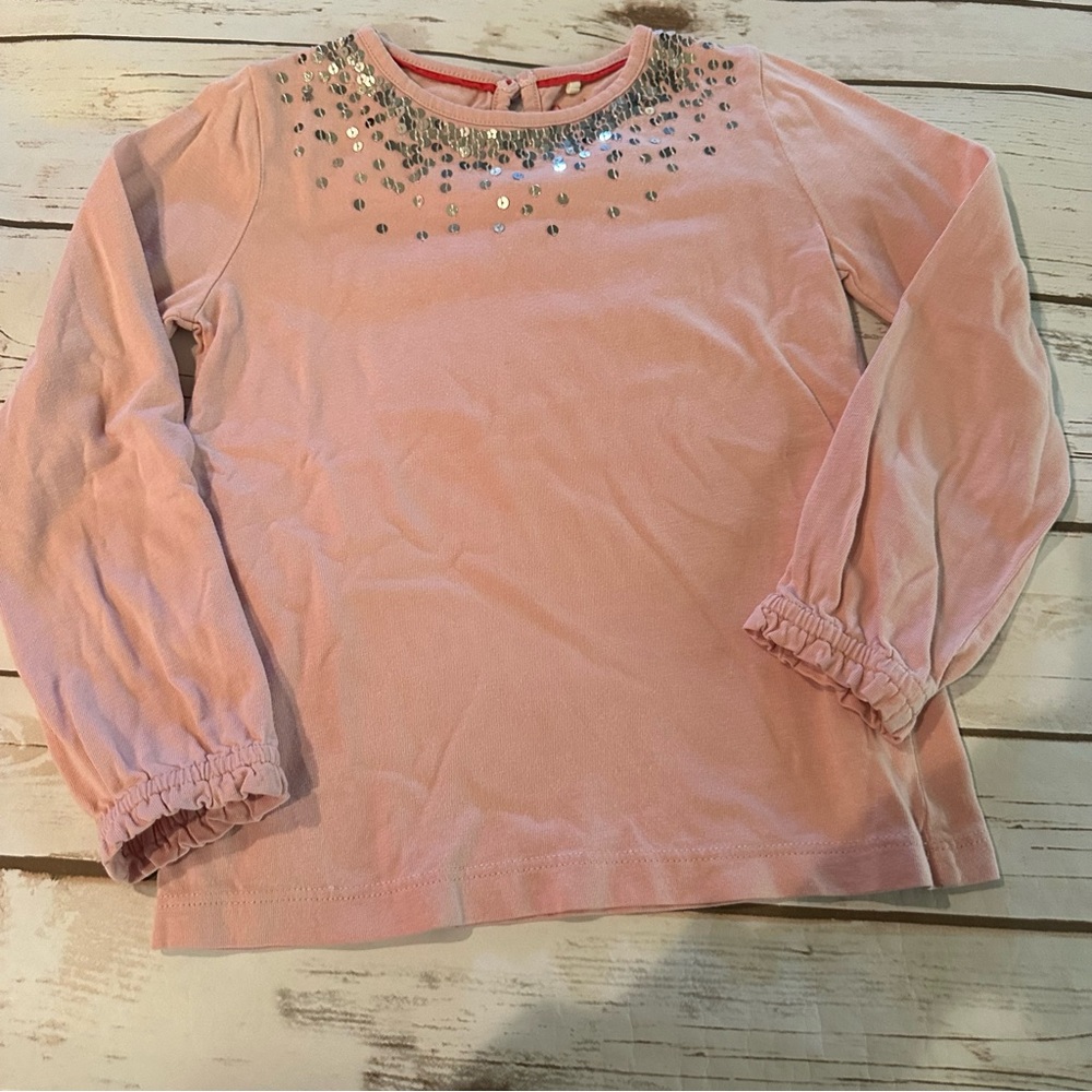 Mini boden pink sequin shirt